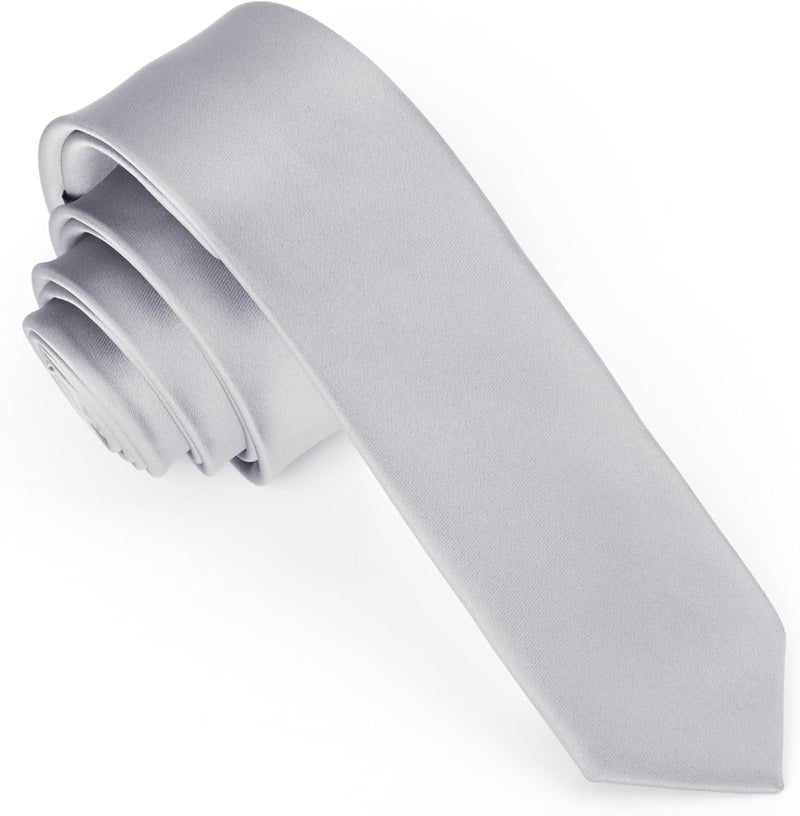 DR ANISON Skinny Tie Men Women 2" (5CM) Slim Necktie Solid Thin Ties Formal - Image 1